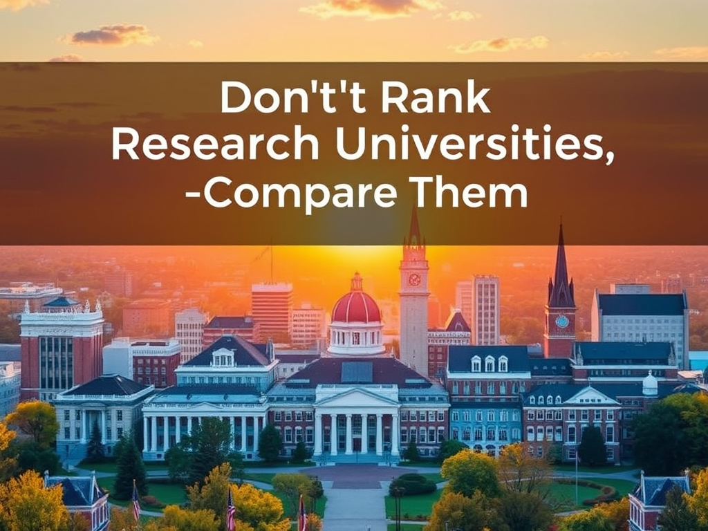 Avoid Ranking Research Universities—Focus on Comparing Them